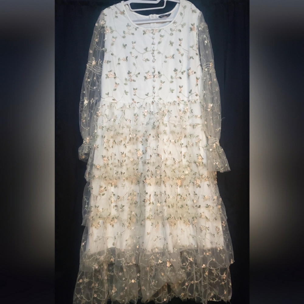 A white dress with flowers